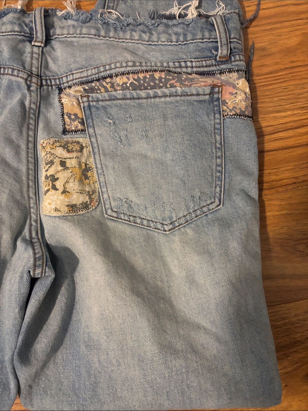 BDG Light Blue Distressed Patchwork Jeans - Picture 6 of 7